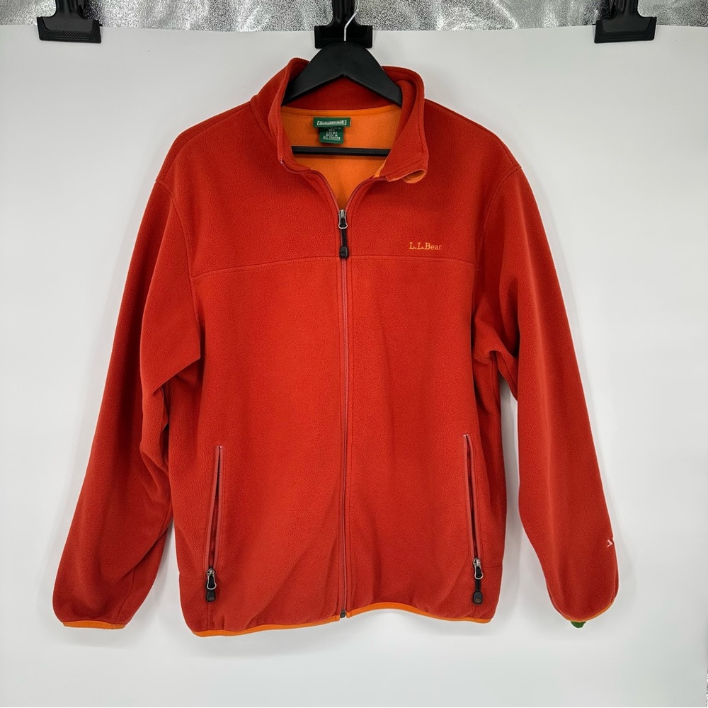 L.L. Bean Men's Red Zip-Up Fleece Jacket